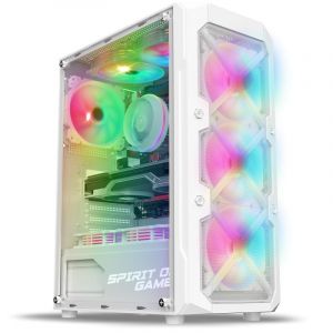 Spirit of Gamer Boîtier PC Gamer - REBEL XT - Compact - Compatible ATX - Couleur Blanc