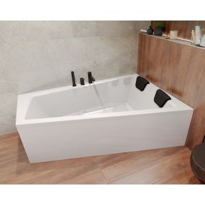 Badland - Baignoire Bain d'angle 170x125 Droite, Siphon de bain et pieds (support) - Set 4en1 - Fabriqué en ue intima