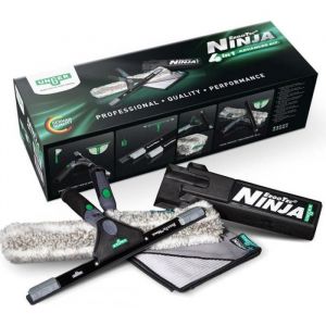 Unger Ninja Premium Kit de nettoyants pour vitres (produits performants pour le nettoyage professionnel des vitres, 4 pièces) AKN12
