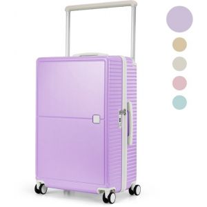 Skycases City Walker - Grande valise de voyage 94L - Légère et résistante - Roues pivotantes à 360° - Verrouillage TSA original - Housse de protection et pochette humide incluses - 76 x 52 x 29 cm - Violet