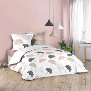 Parure de Lit 3 Pi&egrave;ces "Biloba" 220x240cm Blanc Prix