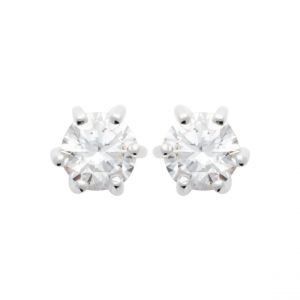 Boucles d'oreille mixte argent rhodi&eacute; blanc serti griffe serti griffe classique - Z0YZ5364Z