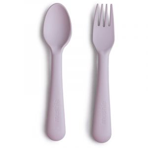 Image de Mushie Fork and Spoon Set couverts Soft Lilac 2 pcs