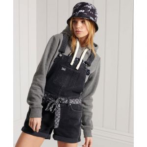 Image de Superdry Utility Dungaree Shorts Robe, Jessy Black Vintage, M Femme