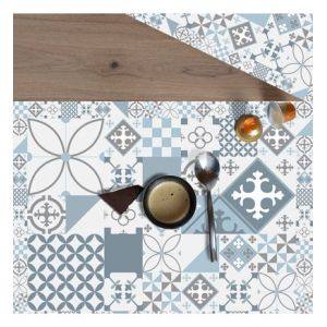 Lot de 4 sets Ciment style Gris Bleu