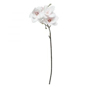 Branche décorative spéciale fêtes Magnolia rose enneigé H 88 cm