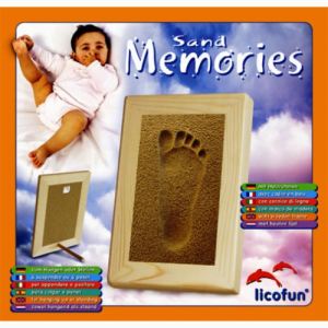 Image de Licofun Coffret empreinte pied avec cadre en bois et sable Sand Memories