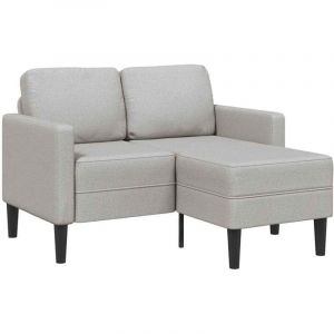 VidaXL Canap&eacute; 2 places avec m&eacute;ridienne en l gris nuage 125 cm tissu