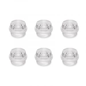 Emuca Lot de 6 but&eacute;es de porte adh&eacute;sives - Cylindriques - Plastique - Transparent