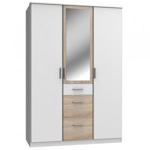 Image de Inside75 Armoire VOLVERINE miroir central 2 portes blanc - bi color