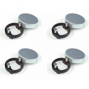 Cyclingcolors 4x Cache charnière ronde pour vitre/verre en plastique à visser Décoration Vitrine Aménagement, nickel mat