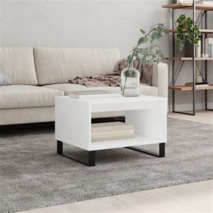 VidaXL Table basse blanc 60x50x40 cm bois d'ingénierie
