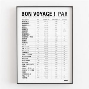 Affiche d'art La Majorette &agrave; Moustache Bon voyage ! 50 X 70 cm
