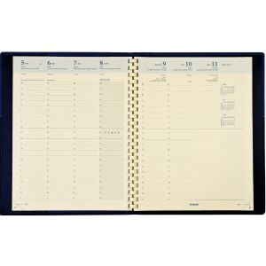 Image de Brepols Agenda semainier Omega 27 - format A4 21 x 27 cm - spiralé - couverture PVC noire * Attention pré-commande uniquement *