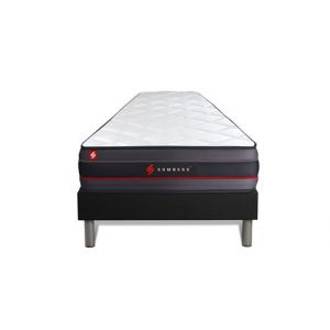 Ensemble 90x200 matelas REGEN à mémoire de forme + sommier kit noir