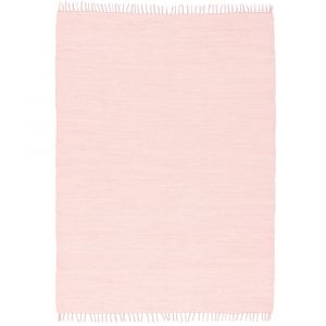 Tapis en coton uni rose 60x120 cm