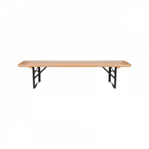 AC-D&eacute;co Tables et chaises - Banc en bois et fer pour enfant - L 19,5 x l 110 x H 36 cm - Beige