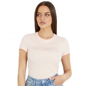 Guess T shirt Sangallo Femme Rose
