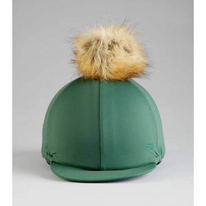 Toque pour casque équitation en jersey avec pompon en fausse fourrure Premier Equine
