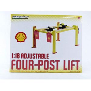Greenlight Collectibles Voiture Miniature de Collection 1-18 - ACCESSOIRES Pont Elevateur 4 Colonnes - Shell - Red / Yellow - 13583