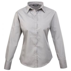 Image de Premier Fitness Poplin Long Sleeve Blouse, Silber, 38 Femme