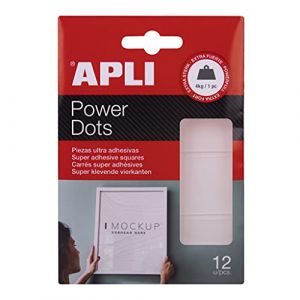 Image de APLI Adhésif double face rectangle Power Dots 12 unités