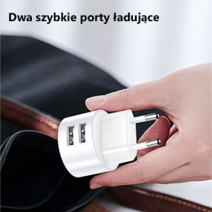 Chargeur - USAMS TRAVEL CHARGING SET - 2.1A - Charge rapide - Micro USB - Blanc