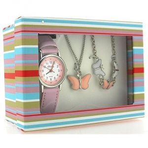Image de The Olivia Collection KS002 - Coffret montre pour fille avec pendentif et bracelet à papillons