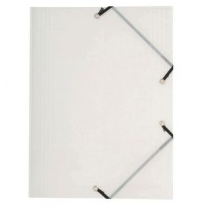 Exacompta Lot de 25 chemises &agrave; &eacute;lastiques 3 rabats polypropyl&egrave;ne 5/10e Crystal - A4 - Cristal - 56742E