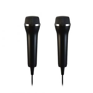 Image de Lioncast 2x Microphone USB Universel Pour Karaoke et Enregistrement de Son (Wii, PS3, PS4, XboxOne, PC) comme Guitar Hero, Rock Star, 2,95m de Câble - Noir