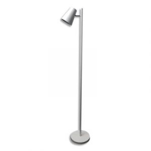 Unilux Lampadaire led Spoty finition blanc mat - Tête orientable - 30 000h, 3000K - H 160 cm, Base diamètre 25 cm
