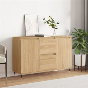 VidaXL Buffet, Armoire Latérale avec Pieds, Meuble de Rangement, Organisateur de Salon Salle de Séjour Intérieur, Chêne Sonoma Bois d'Ingénierie