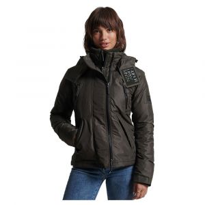 Superdry Pour femme. Veste coupe-vent ? capuche Mountain dark green