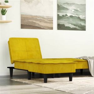 VidaXL Chaise longue jaune velours