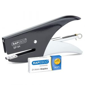 Rapesco 1267 SP-64 Pince Agrafeuese, Accepte les Agrafes 6/4 mm et 21/4 mm,Noir
