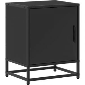 VidaXL Table de chevet noir 40x31x50 cm bois d'ingénierie et métal