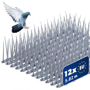 KADAX Lot de 12 pigeons anti-oiseaux en plastique pour balcon, fenêtre, toit, jardin, répulsif contre les oiseaux, protection contre les pigeons