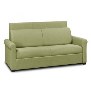 Italian Spirit Canapé 2- BELLE EPOQUE rapido lattes 120cm matelas mémory 22cm tête de lit intégrée tweed vert lime