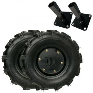 SAKAWA Jeu de roues pneumatiques 500 x 10 pour motobineuse avec poignées