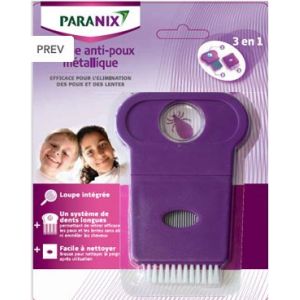 Paranix Peigne anti poux métallique 3 en 1