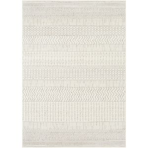 Image de SURYA Tapis de Salon à Poils Courts et Doux Scandinave Tapis Berbère Bohème Blanc et Gris 152 x 213 cm