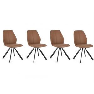 4 Chaises Maxwell Pu Cognac