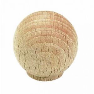 Bouton de meuble boule h&ecirc;tre brut ponc&eacute;-diam&egrave;tre 30mm CADAP
