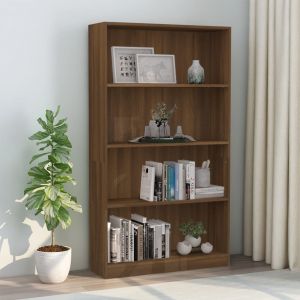 VidaXL Bibliothèque 4 niveaux Chêne fumé 80x24x142cm Bois d'ingénierie - Brown oak