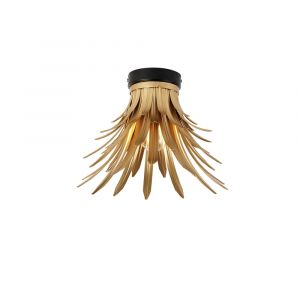 Qazqa Wesley - Plafonnier - 1 lumière - ø 32 cm - Noir et Or - Art Deco - éclairage intérieur - Salon i Chambre i Cuisine i Salle à manger