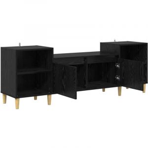 VidaXL Meuble TV Ch&ecirc;ne noir 160 x 35 x 55 cm Bois d'ing&eacute;nierie