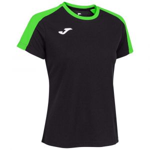 Joma Eco Championship T-Shirt à Manches Courtes pour Femme, Noir/Vert Fluo