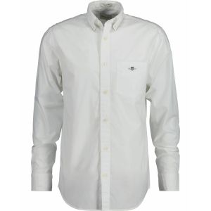 Gant (marque) Pour homme. Chemise en popeline bleue ? coupe r?guli?re