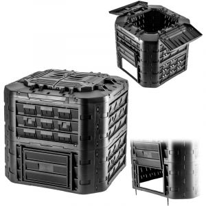 KADAX Composteur de Jardin Grand Engrais Modulaire Toute Ann&eacute;e R&eacute;sistant au Gel 650L