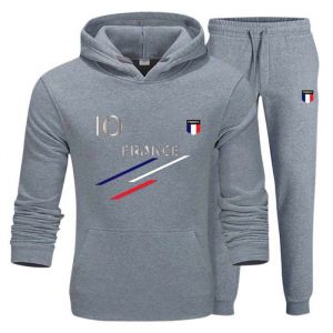 Surv&ecirc;tement Jogging Foot Mixte Enfant Gris &ndash; Ensemble Sport Inspir&eacute; De La France (Taille 3-4 Ans,Couleur Gris)